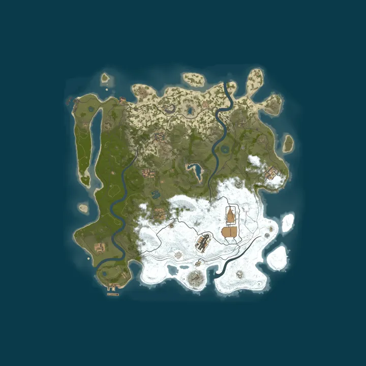 Map of UltimateRust.com - Sunrise | Duo | x2 | Procedural | 22.10