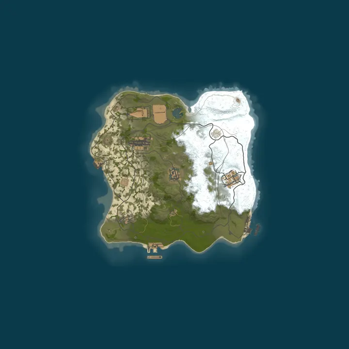 Map of RUSTICITY BATTLEFIELD 1000X｜LOADOUTS｜TP｜KITS｜PVP